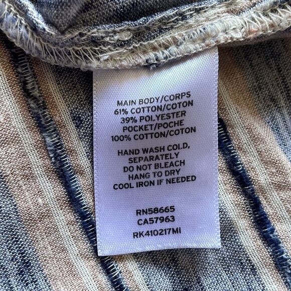 Susina Tan & Blue Striped V-Neck Tie Dress with Pockets - Picture 5 of 7